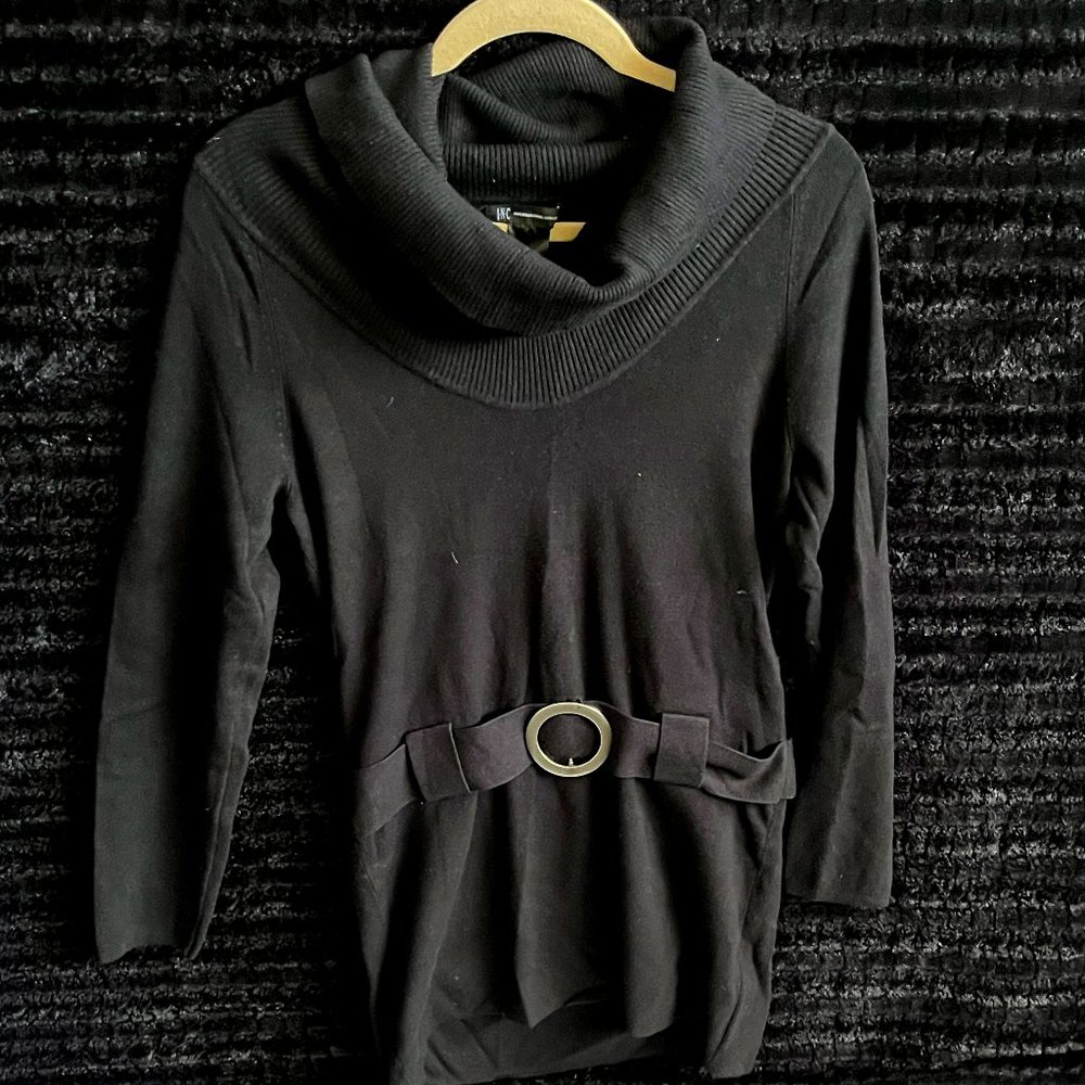 INC International Concepts Black Sweater Dress